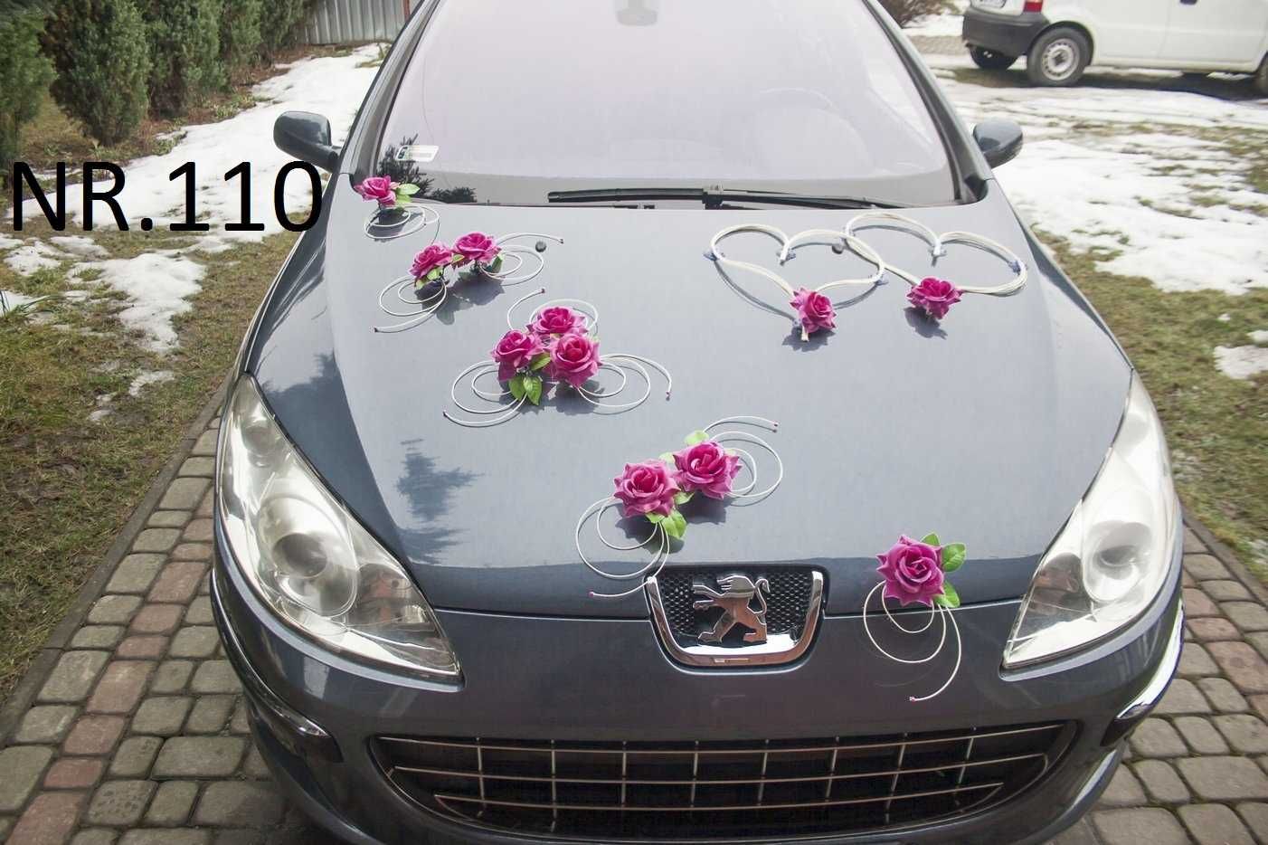 Piękne róże w kolorze FUKSJI Dekoracja ozdoba na samochód auto 110