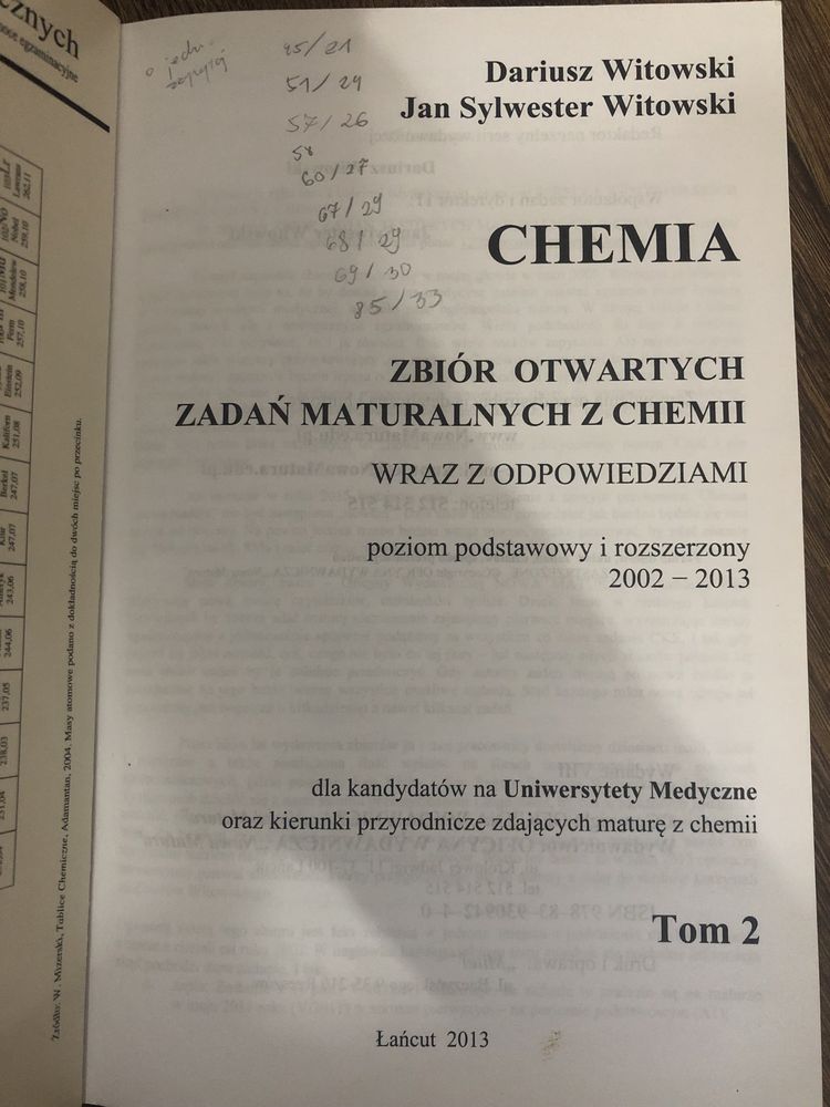 Zbiór zadań chemia Witowski tom 2
