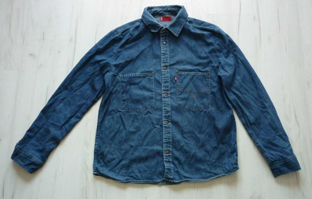 Męska koszula jeansowa LEVIS rozmiar M granatowa jeans wysyłka gratis