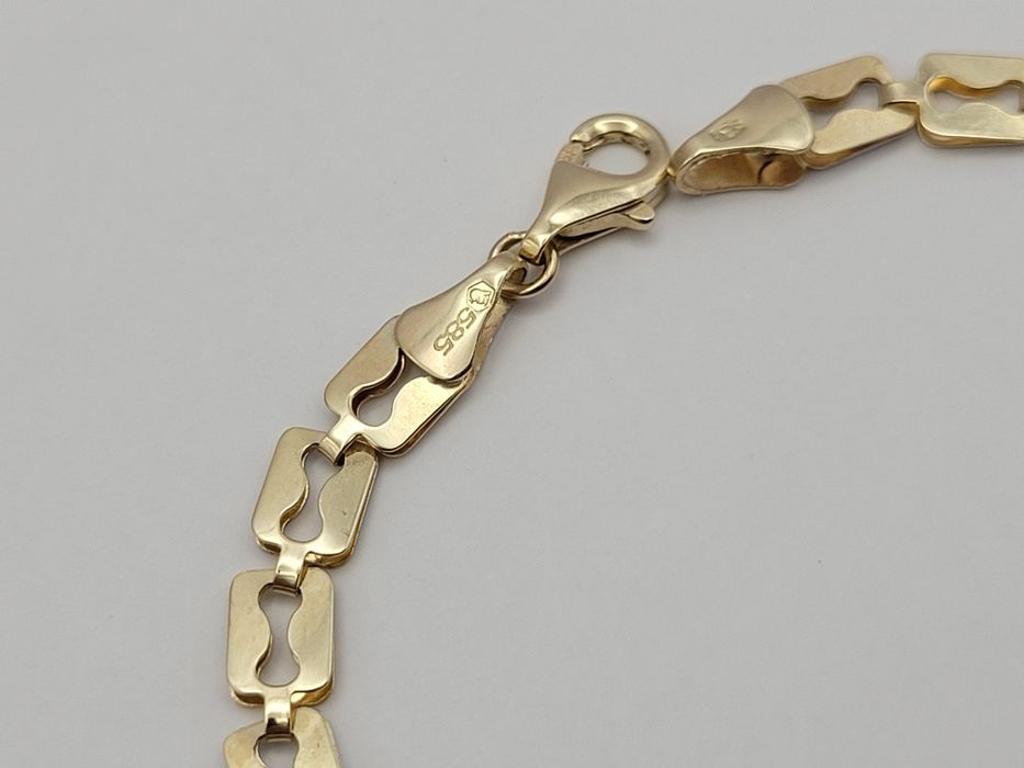 Nowa Złota bransoletka złoto próby 585, unikalny wzór ocechowana