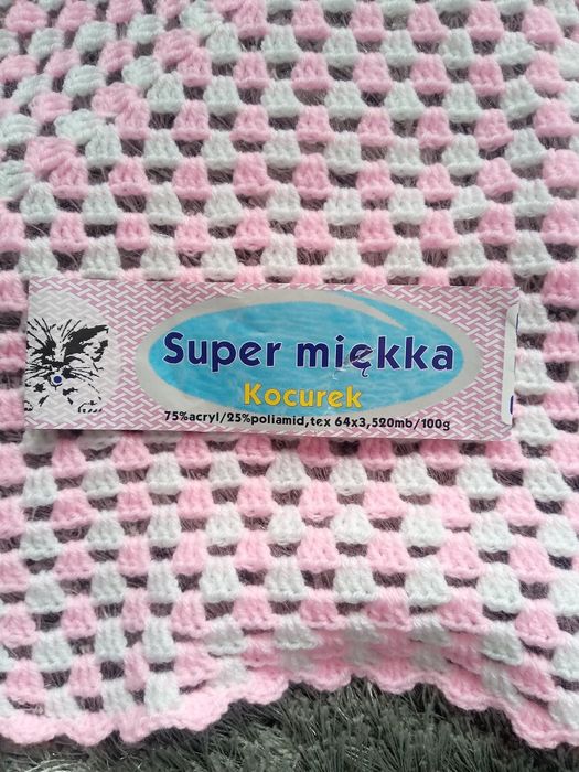 Kocyk na lato róż- biały