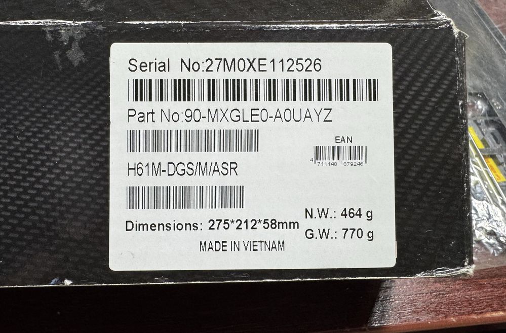 Комплект материнка ASRock H61M-DGS s1155, Intel Celeron G540, DDR3 4gb