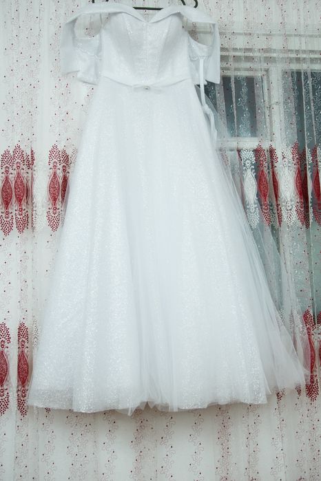 Весільна сукня блискуча Ідеальна відкриті плечі корсет