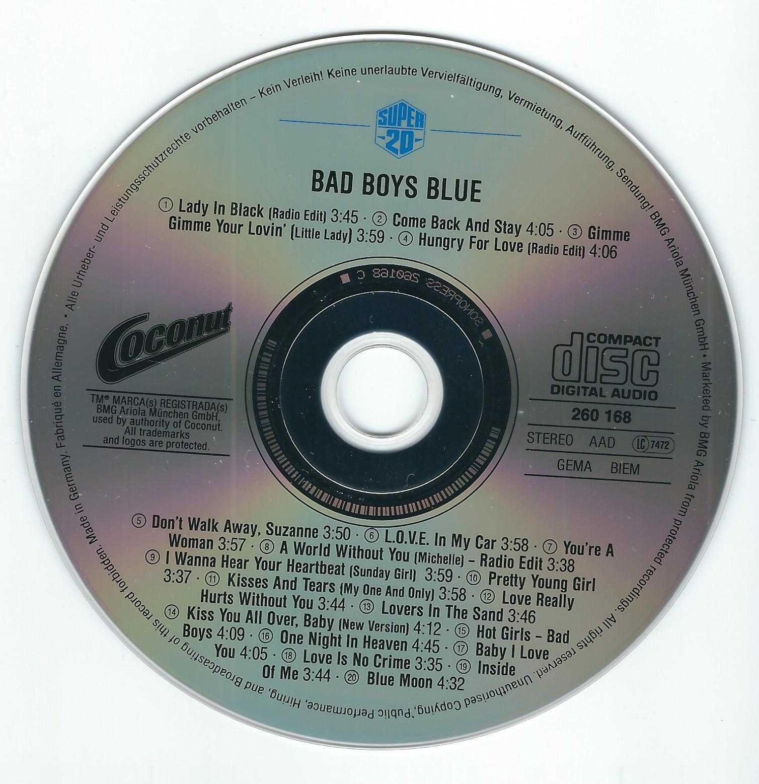CD Bad Boys Blue - Super 20 (1989) (Coconut)