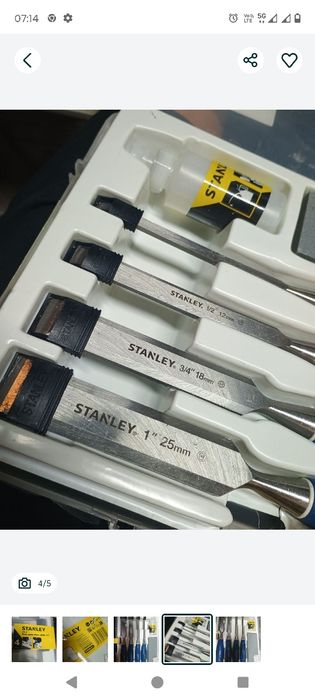 Stanley zestaw dłut z ostrzalka