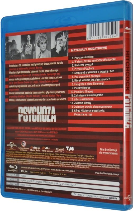 BLU-RAY PSYCHOZA - PSYCHO - Alfred Hitchcock - polskie wydanie - folia