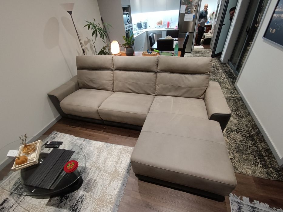 Sofá  chacelong com recliner electrico 3 mt