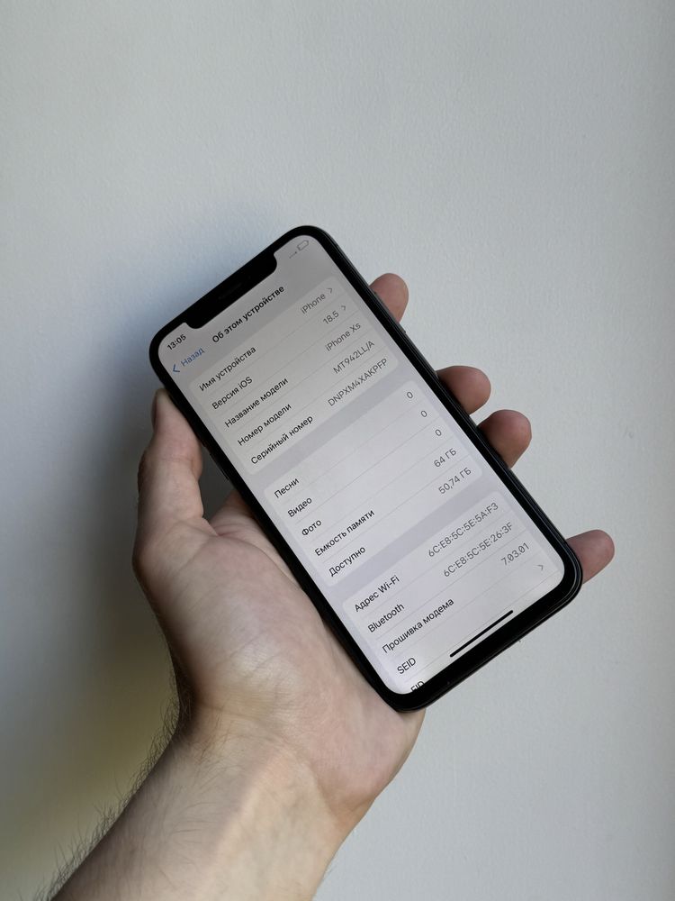 iPhone XS 64 Gb Space Gray Neverlock АКБ 100% отличный