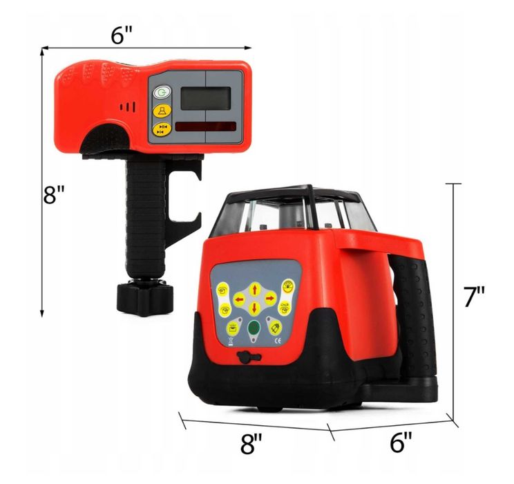 Precyzyjny Niwelator Laserowy Obrotowy LASER ZESTAW Odczyt MM WALIZKA