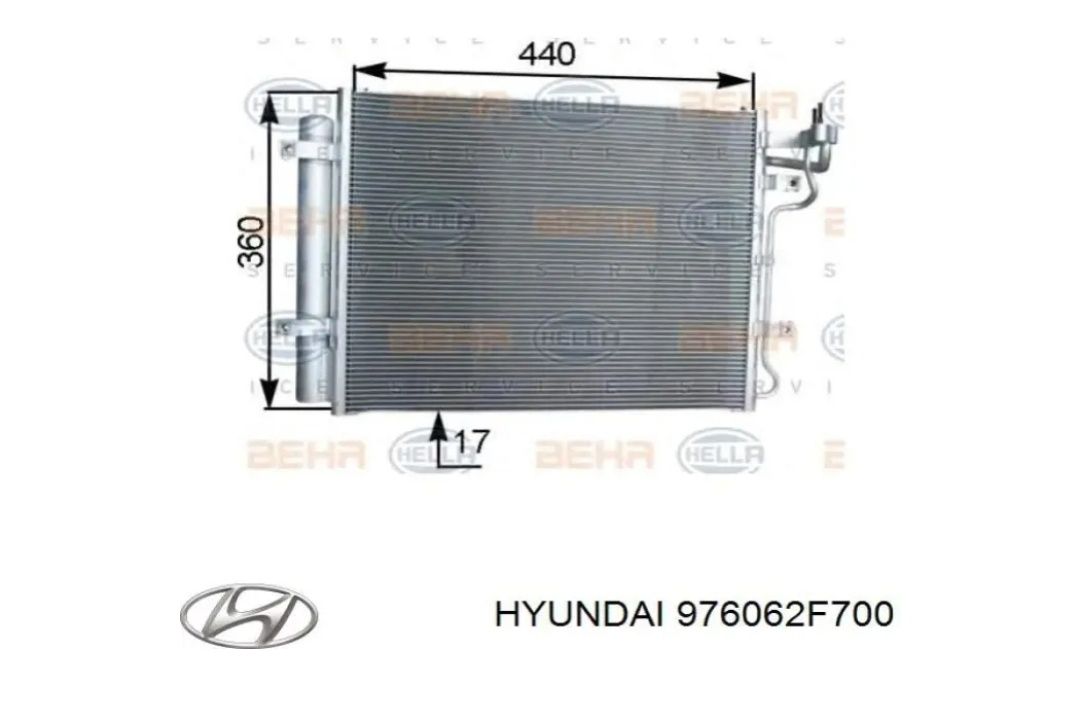 976062F700 Hyundai/Kia радіатор кондиціонера