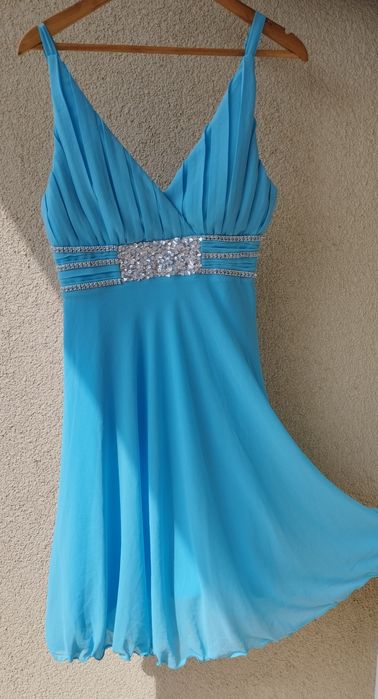 Sukienka damska Mayaadi Deluxe r. XL jasno niebieska na ślub sylwestra