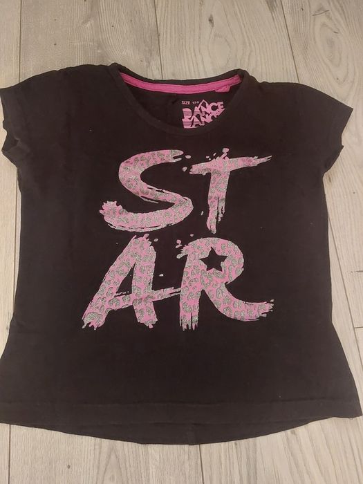 T-shirt koszulka dla dziewczynki 128 star czarna