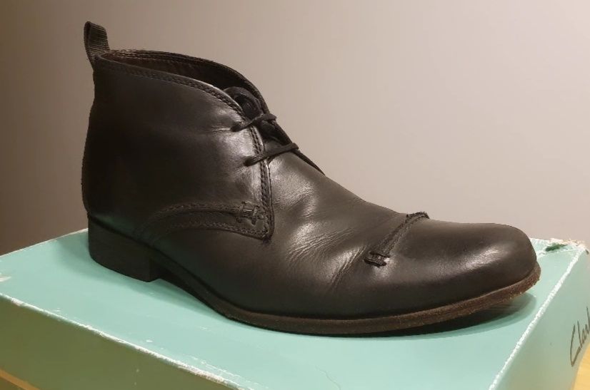 Buty skórzane Clarks, czarne, model: Goto Hi, rozmiar 41,5