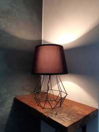 Lampka nocna/stołowa druciana z kloszem