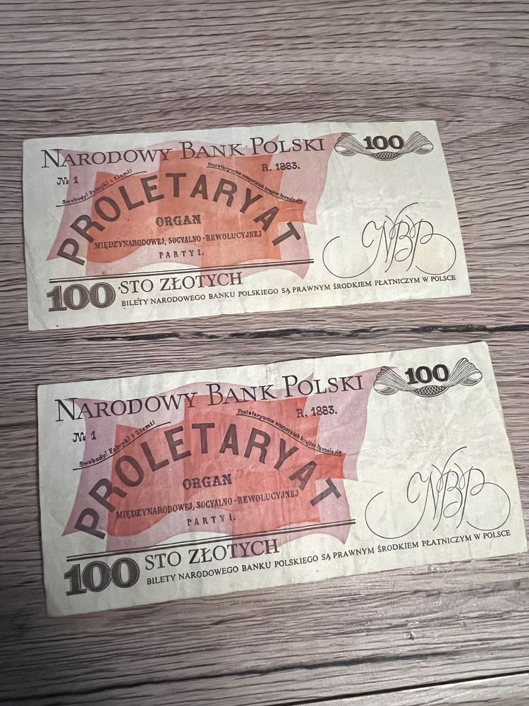 2x  banknot 100 zl PRL banknoty stare pieniądze