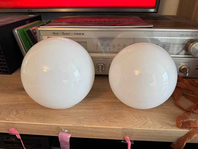 Klosz kula zamknięta mleczna 16cm/8cm