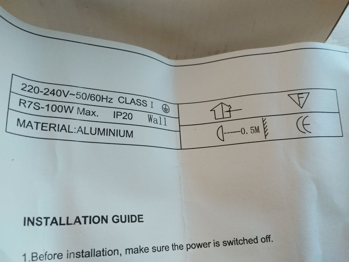 Nowa lampa kinkiet ścienna ścienny prostokąt nowoczesna srebrna