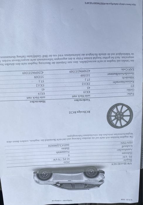 Koła alufelgi 5x112 Vw id.4 Opony 235/55 r19 255/50