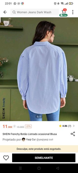 Camisa riscas Shein