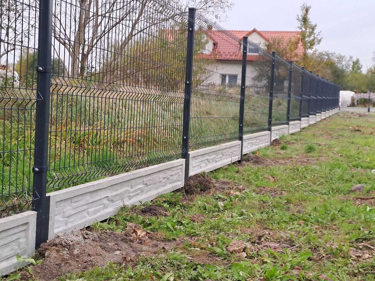 Zestaw Panel ogrodzeniowy 153cm 5,0 ocynk+ RAL + słupek+podmurówka