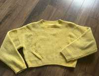 Sweterek żółty krótki h&m