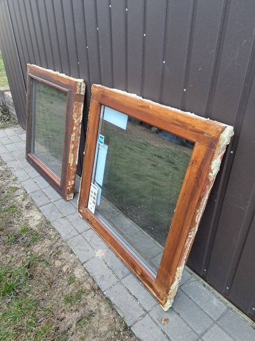 Okno drewniane fix 80x80cm fix.