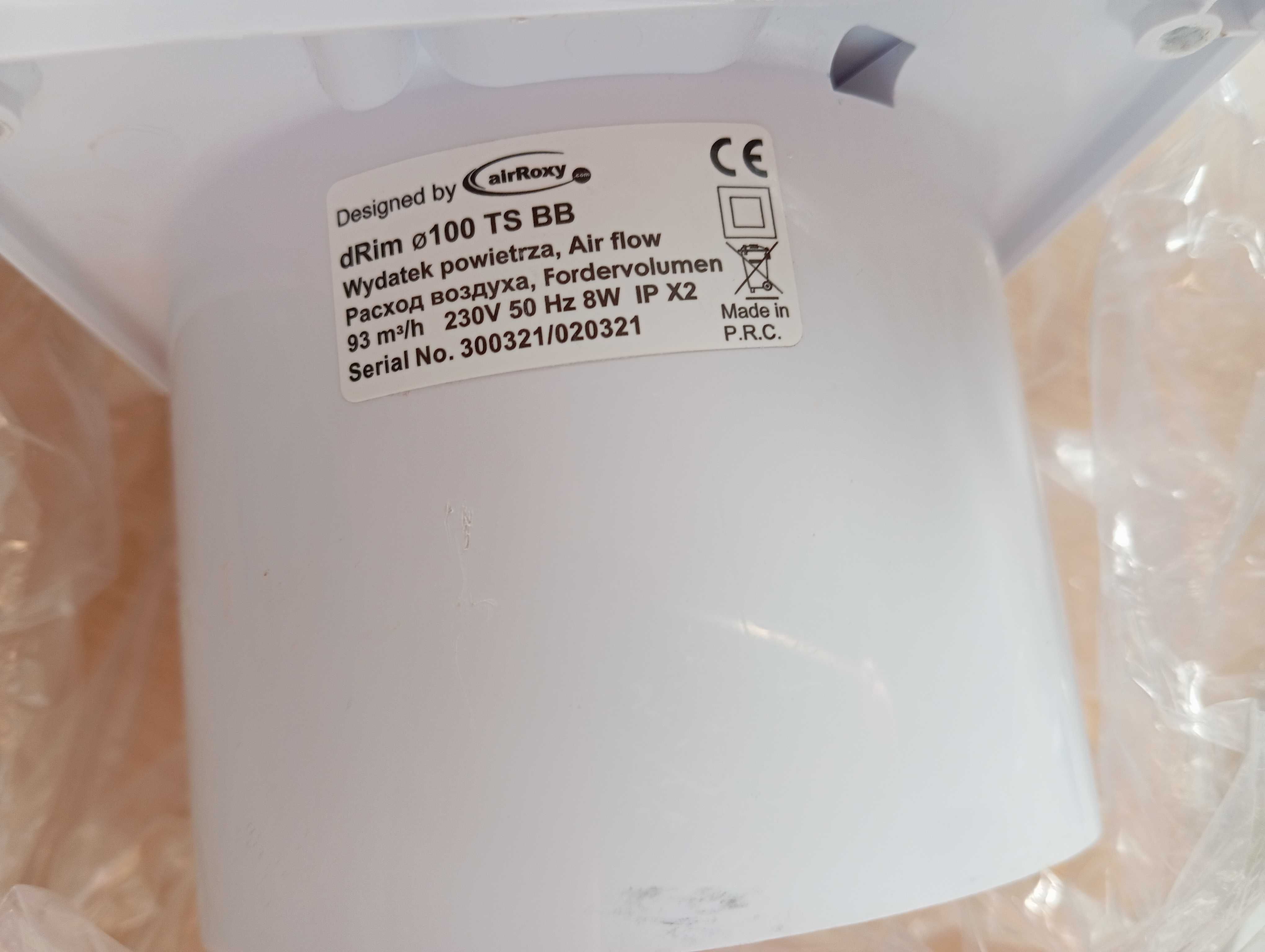 wentylator łazienkowy airRoxy 100 mm czasowy timer panel czarny