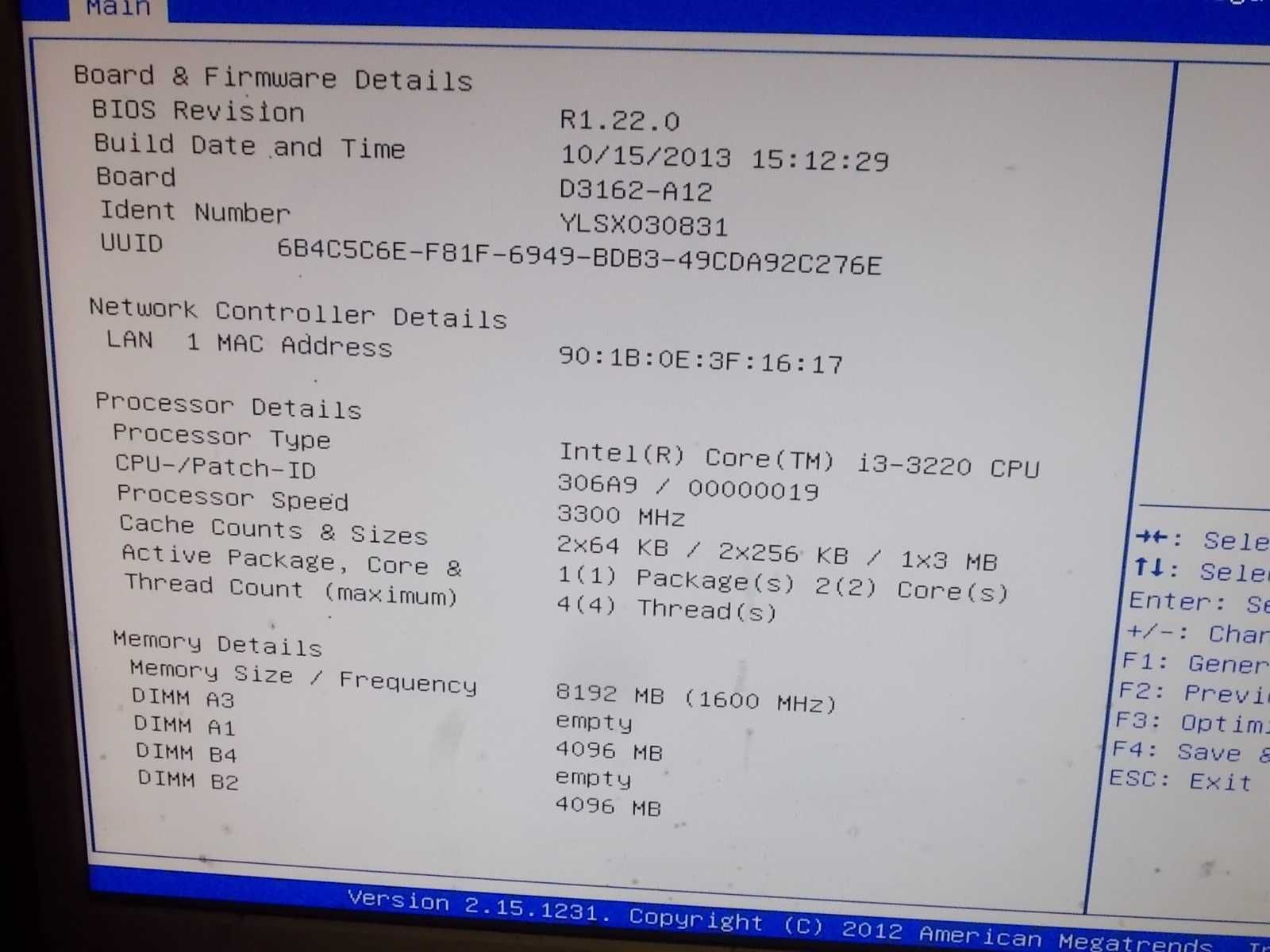 Fujitsu Esprimo p910L Core i3-3220 8GB DDR3