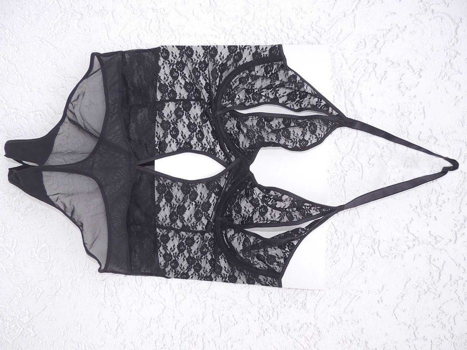 Koronkowe bardzo elastyczne otwarte krocze roz 95E