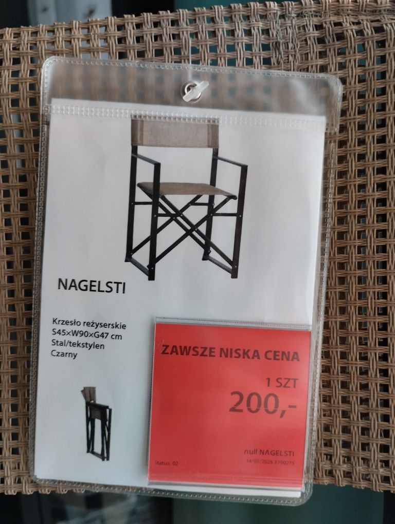 Krzesło składane/reżyserskie NAGELSTI czarny Jysk