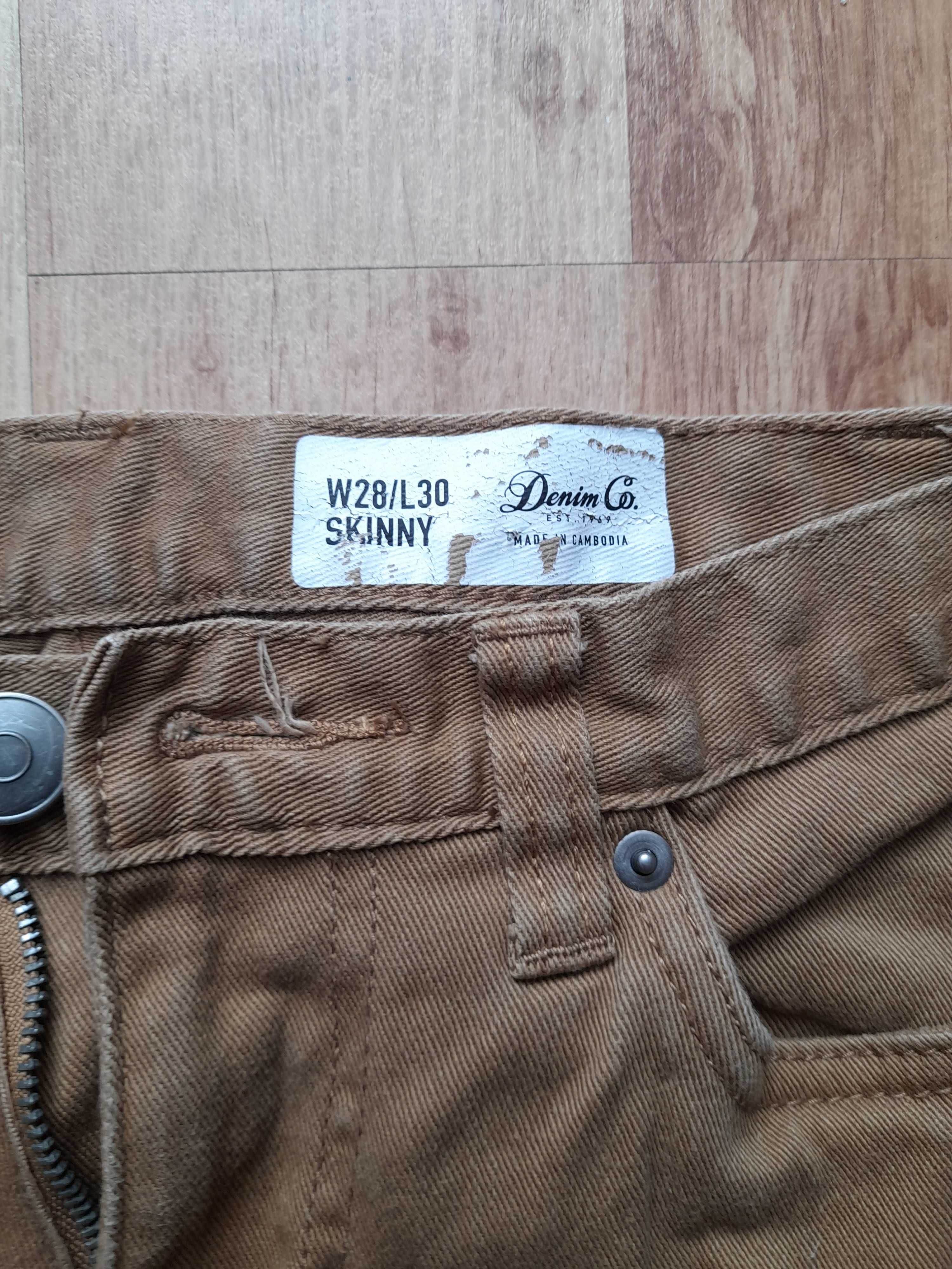 Spodnie jeansowe chłopięce skinny s 164 musztardowe Denim