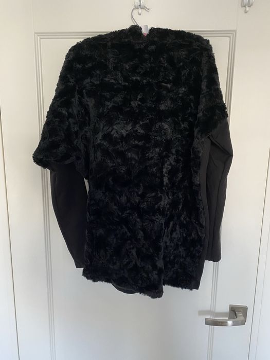 Kowalski czarna bluza z kapturem  futerko roz S/M