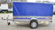 Niewiadów Niewiadów PRZYCZEPKA SAMOCHODOWA BG7527YU 2,63X1,32M, DMC: 750KG RESOR + AMORTYZATOR ZESTAW Z PLANDEKĄ I STELAŻEM H-120CM (WYMIAR OD PODŁOGI)  Przyczepka Niewiadów z plandeką 120cm DMC: 750KG RESORY+amortyzatory