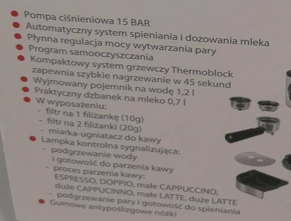 Ciśnieniowy ekspres do kawy MPM MKW-07M NOWY!!!