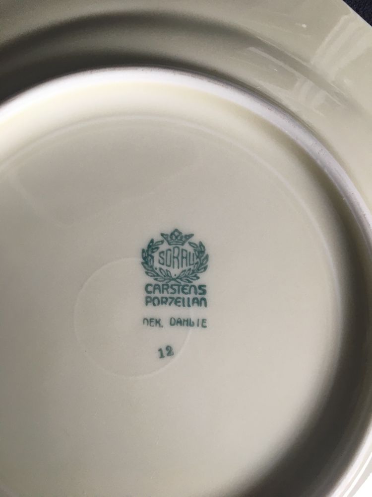 Sorau porcelana dalie talerz i podstawek