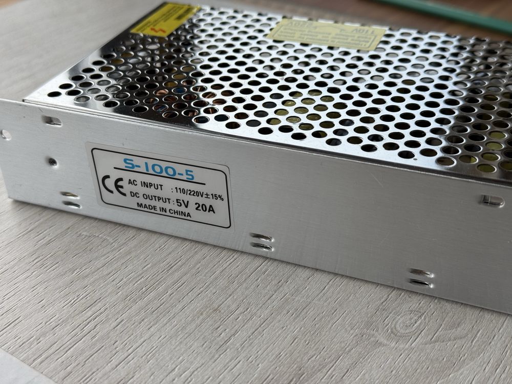 Блок живлення 5V, 100W, 20А, металевий корпус, IP20, S-100-5
