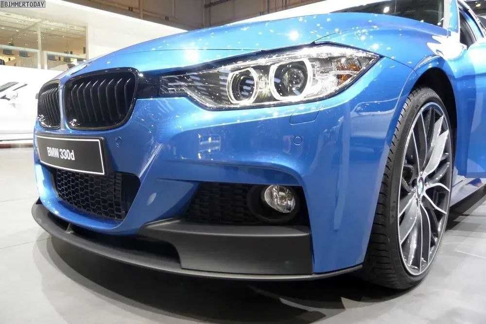Накладка бампера юбка M performance BMW 3 series F30 F31 ABS пластик