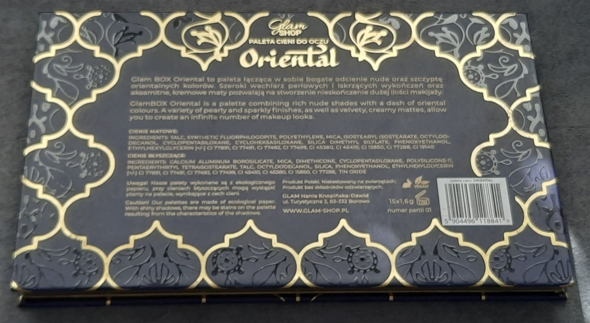 Paleta cieni do oczu Oriental marki Glam Shop