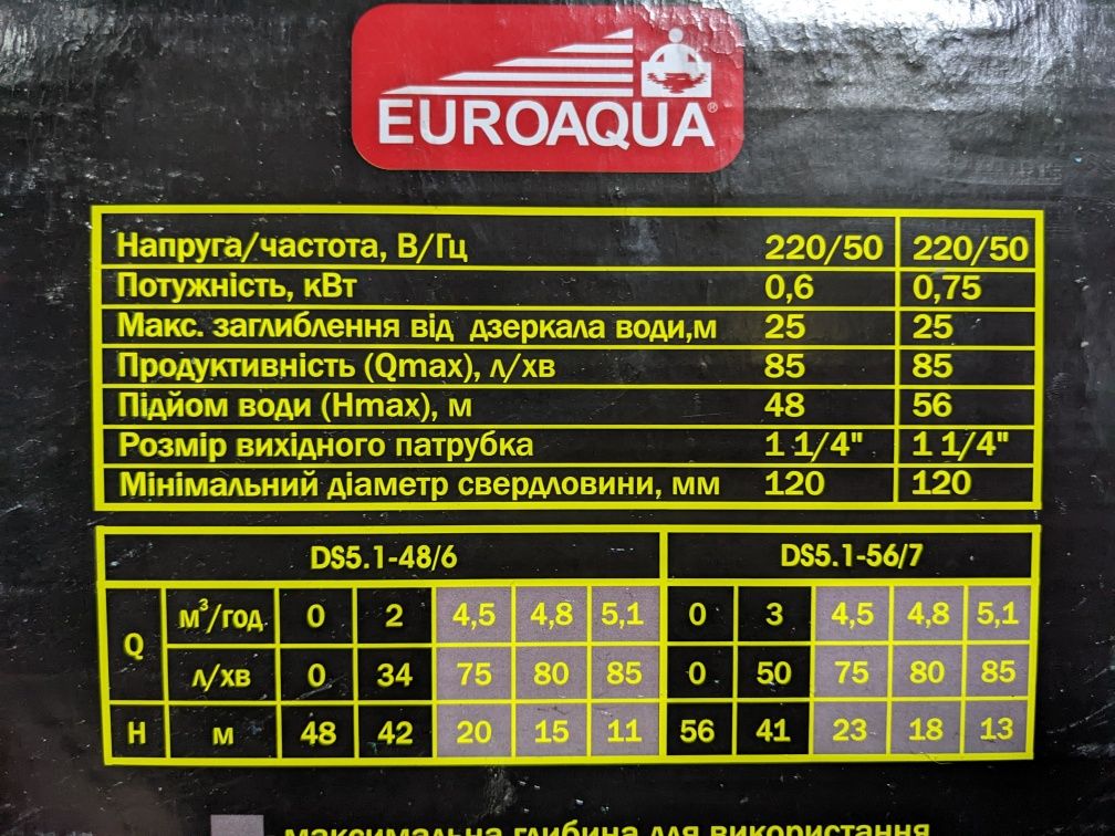 Насос DS 5.1-48/6 з нижнім забором води