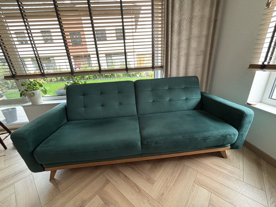 Sofa nappa z pojemnikiem i funkcją spania + podnóżek