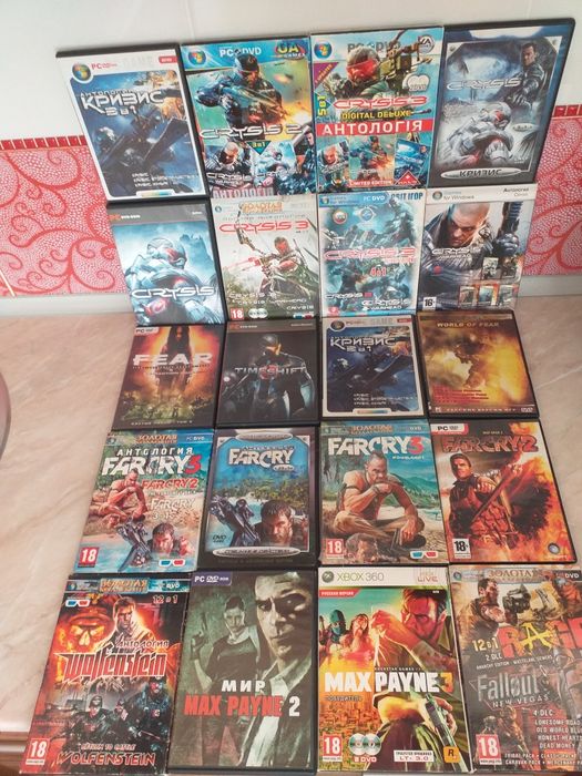 Продам игры на компьютер Stalker. CRYSIS. BATTLEFIELD.