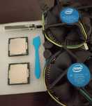 Dois CPU Intel i3-9100f + coolers + massa térmica