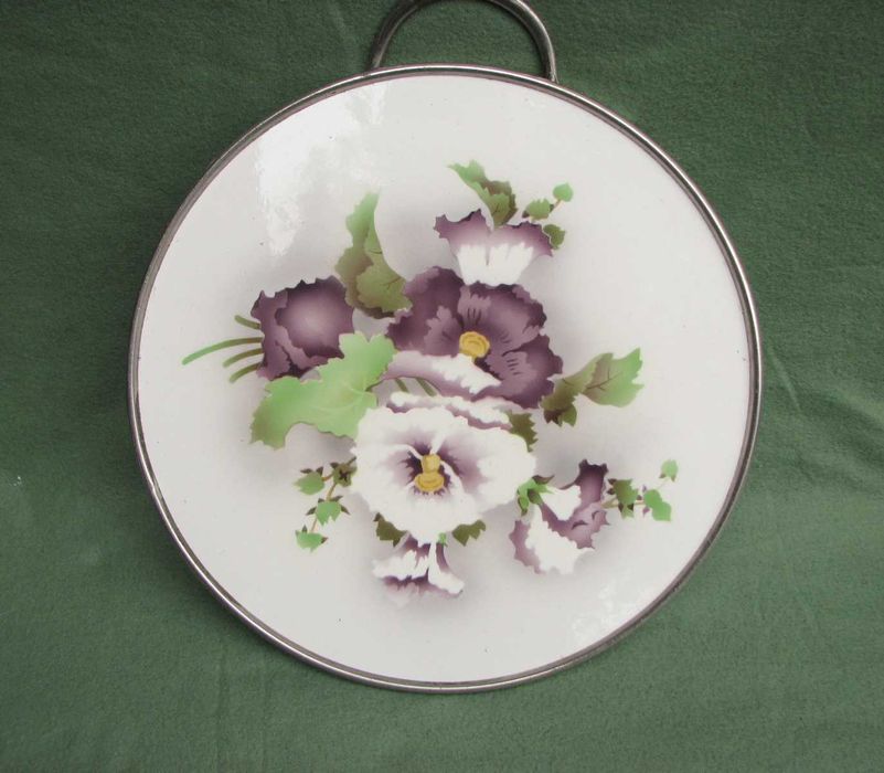 Taca patera do ciasta porcelana secesja piękny motyw kwiaty 32 cm 1932