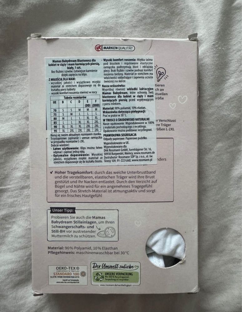 Nowy biustonosz do karmienia rossmann S