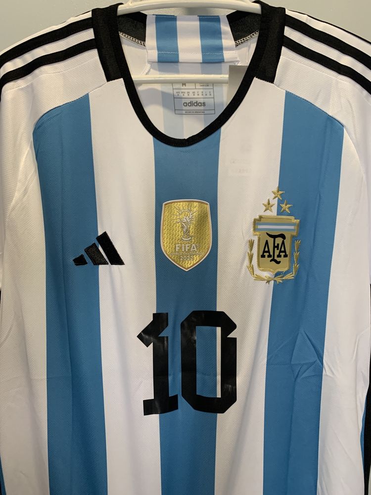 Camisola Argentina Messi com patch Campeão