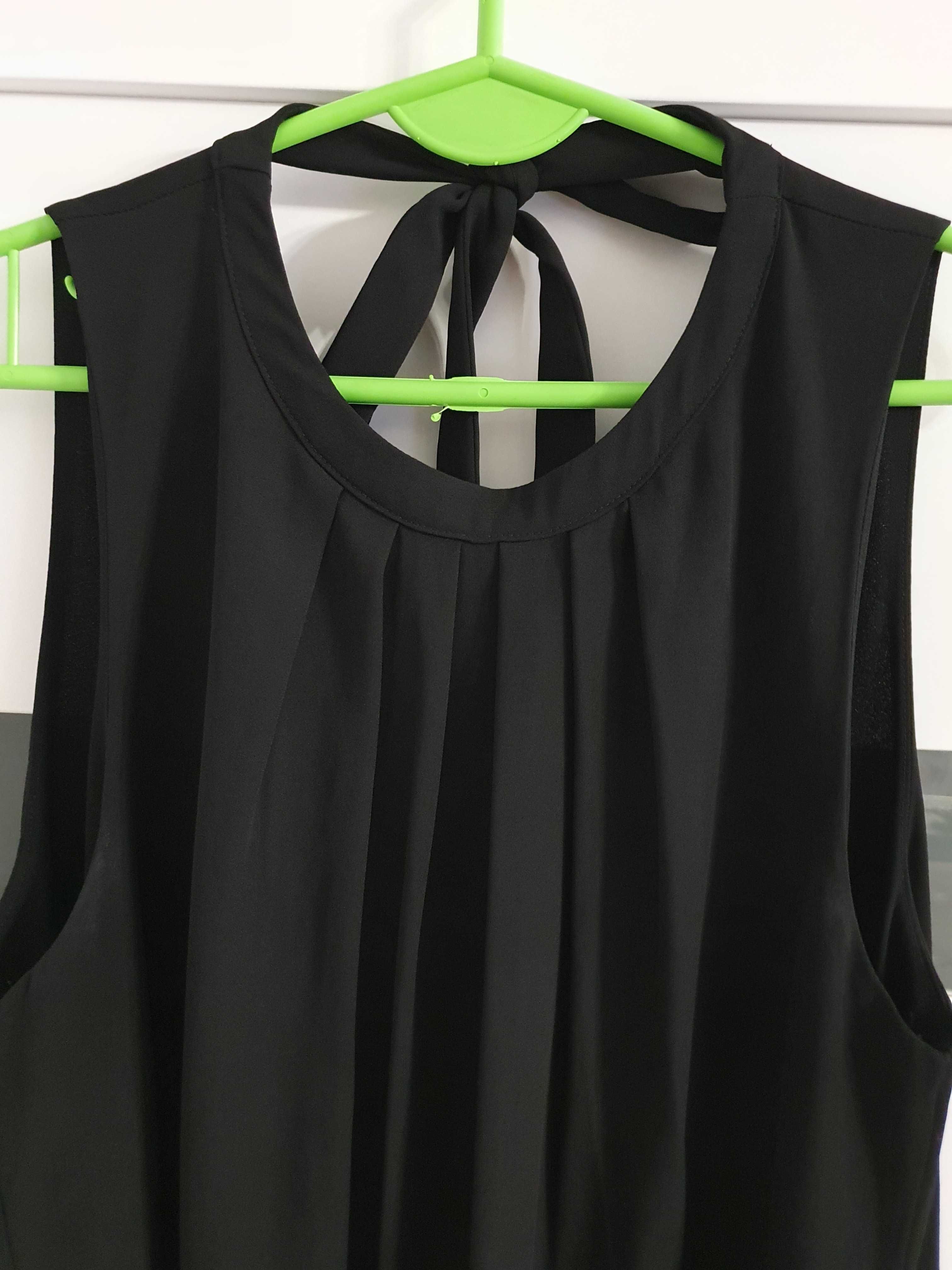Elegancka czarna sukienka mini z plisami z przodu H&M - r. 40