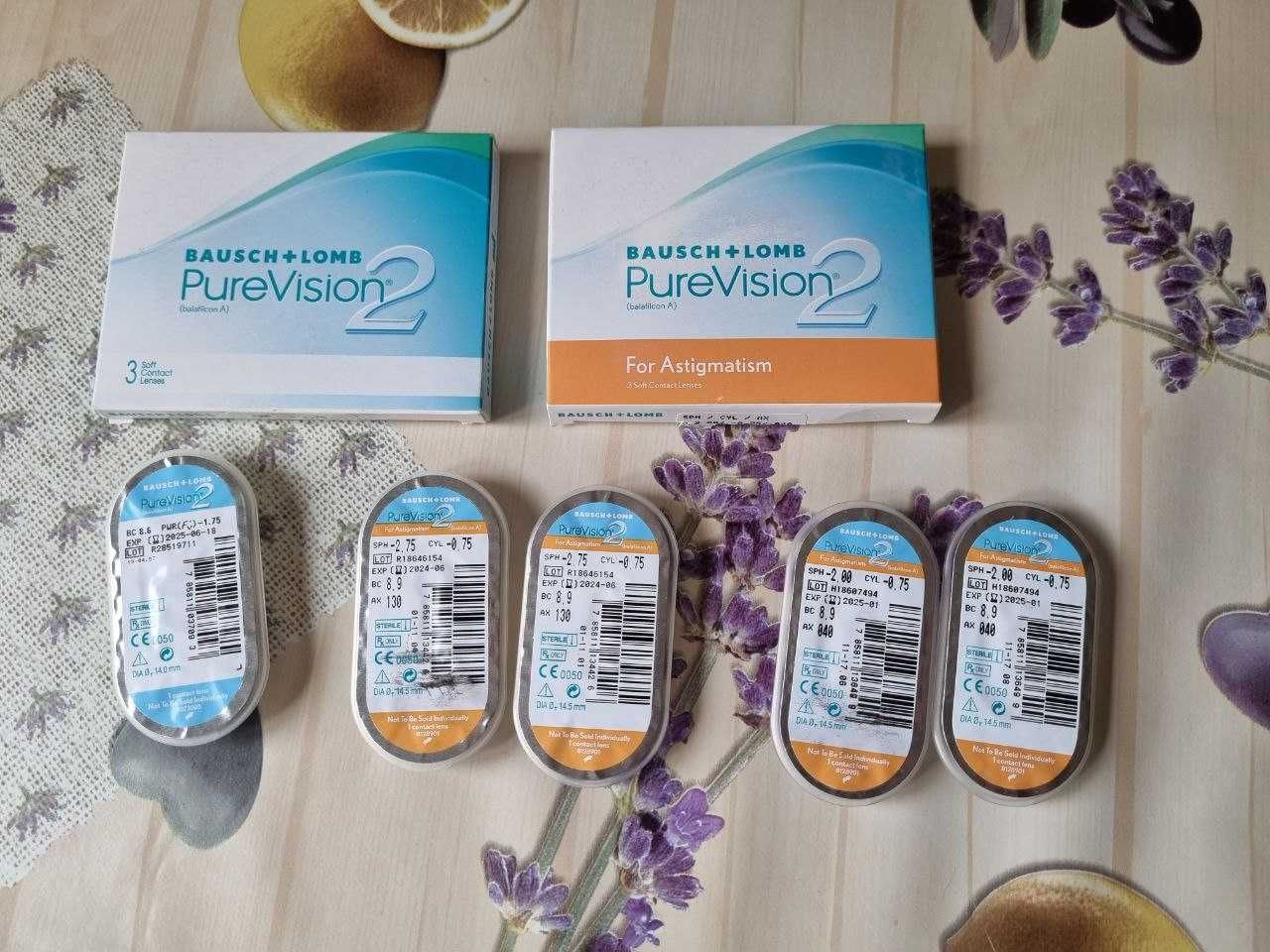 Продам линзы Bausch+Lomb PureVision2 обычные и астигматические, новые