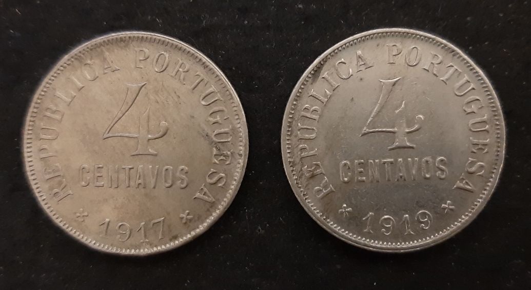 Moedas República - 4 Centavos 1917/1919 Cupro Niquel