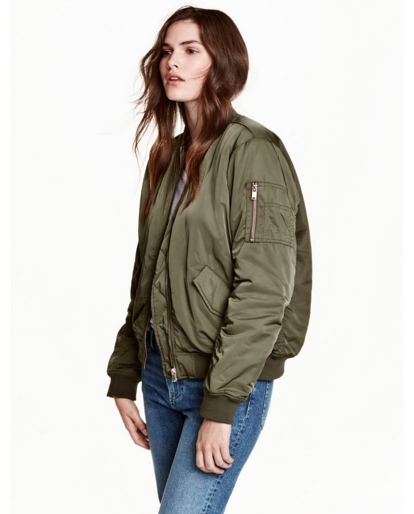 Куртка Бомбер H&M хакі оливковий