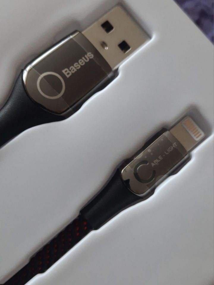 Кабель з чипом Baseus Lightning USB 1m 2.4A Кабель для Apple iPhone